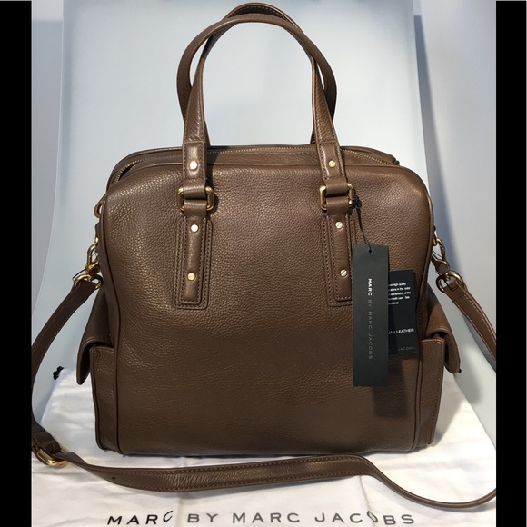 NWT Marc by Marc Jacobs Large Leather Side Pockets Satchel - Picture 2 of 7